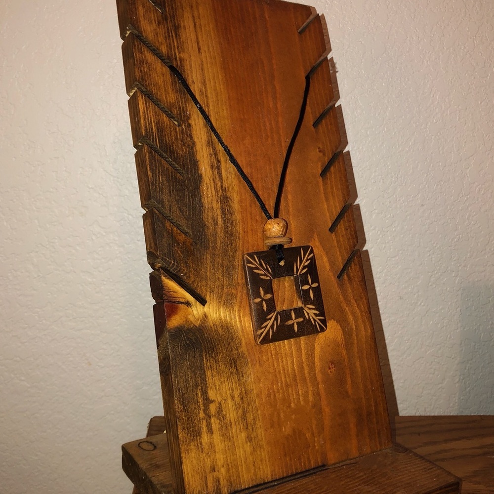Wooden necklace display